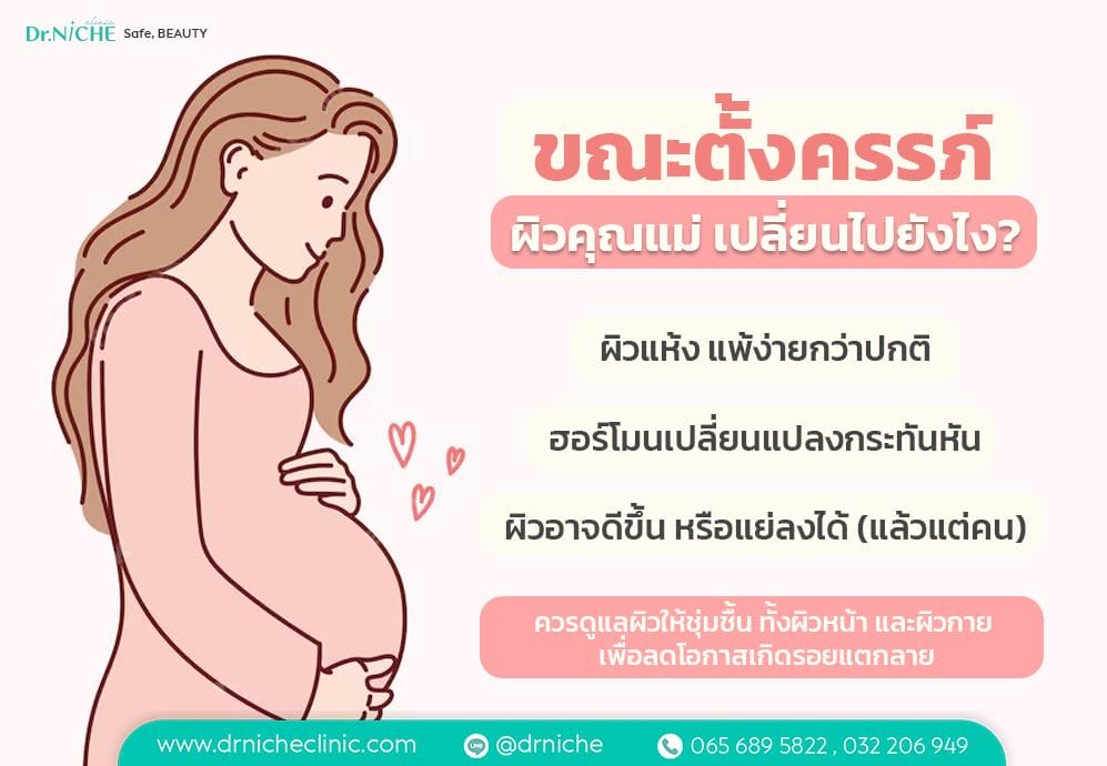 ขณะตั้งครรภ์ ผิวคุณแม่เปลี่ยนไปอย่างไรบ้าง